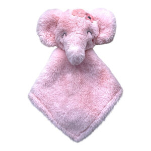 Parents Choice Elephant Lovey Floral Satin Security Blanket Plush Flower Pink